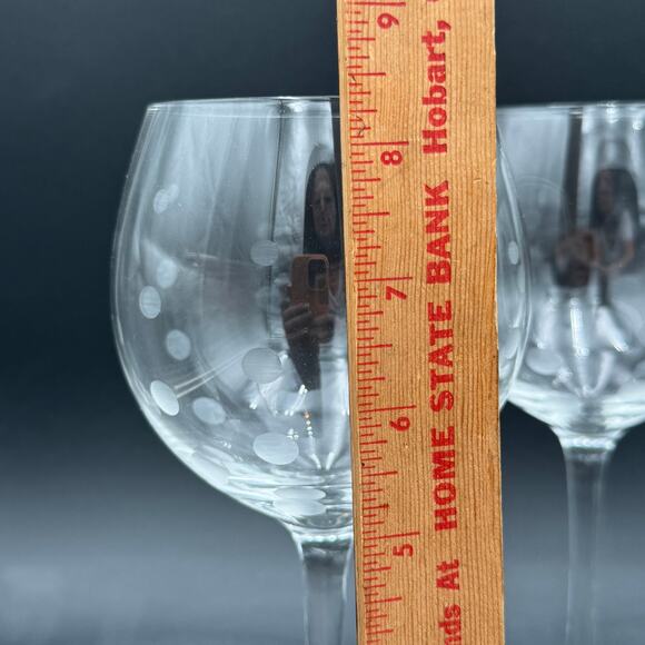 Set/4 Balloon Wine Glasses 8.5" Bubble Design Stemware Simmilar to Mikasa Cheers - Picture 5 of 7